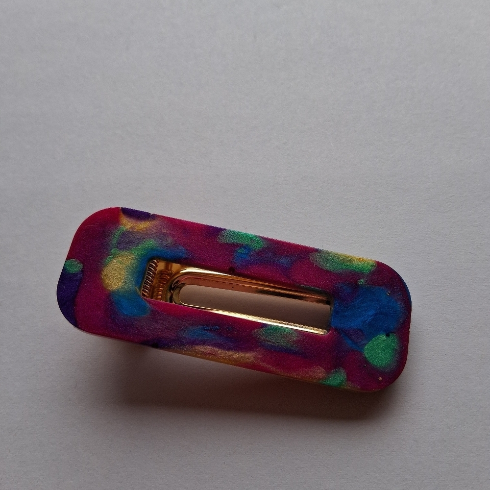5/$25 Hand Crafted Vibrant Multicolor Hair Clip